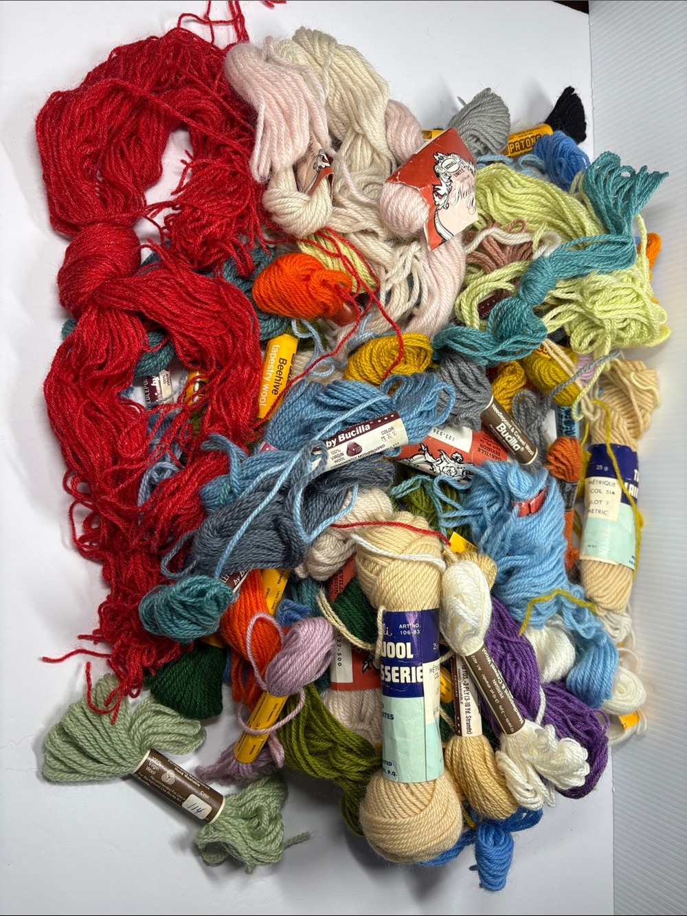 Vintage Crewel Needlework Wool Yarn Assortment